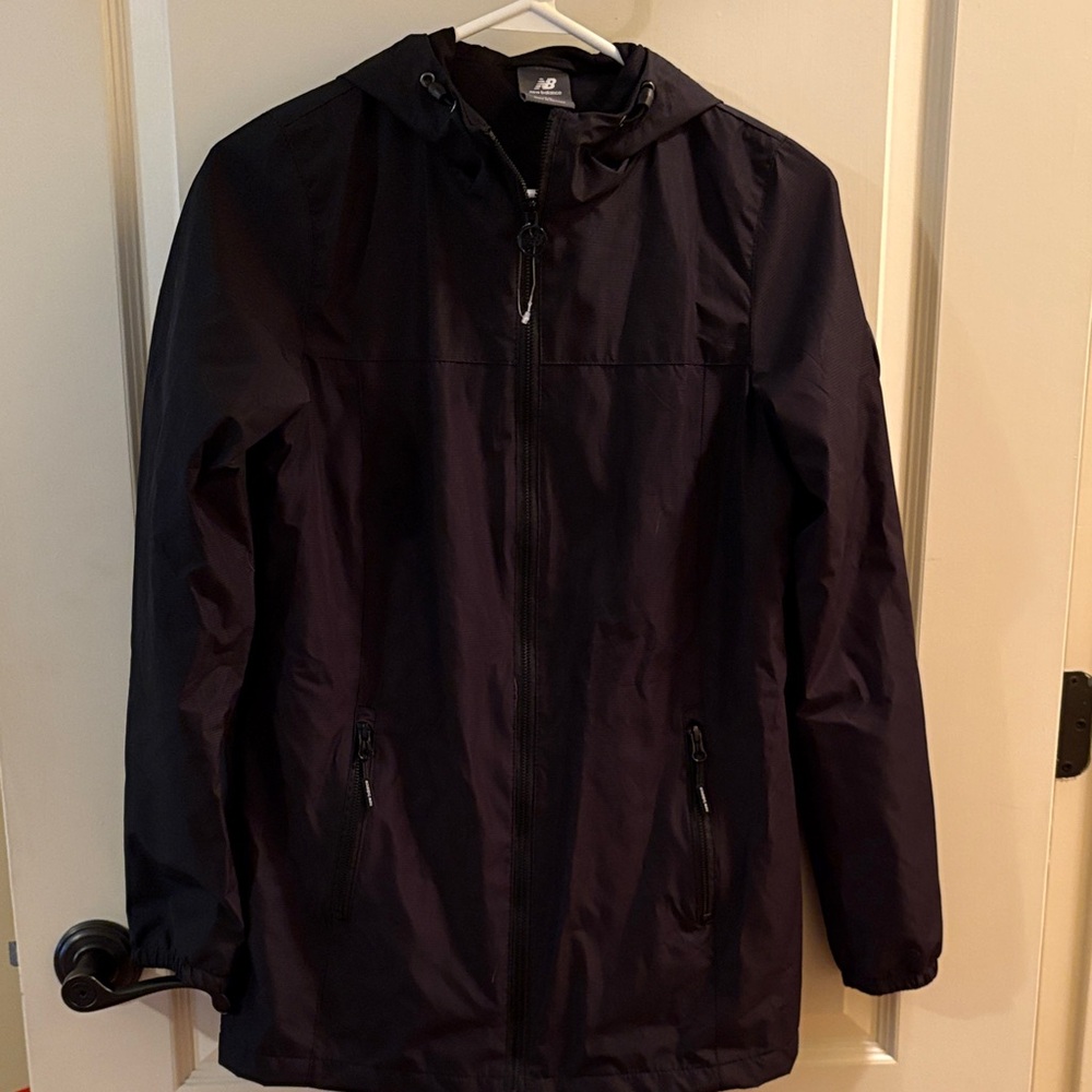 New Balance Black Hooded Rain Jacket